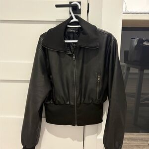 Lioness Westwood cropped vegan leather jacket